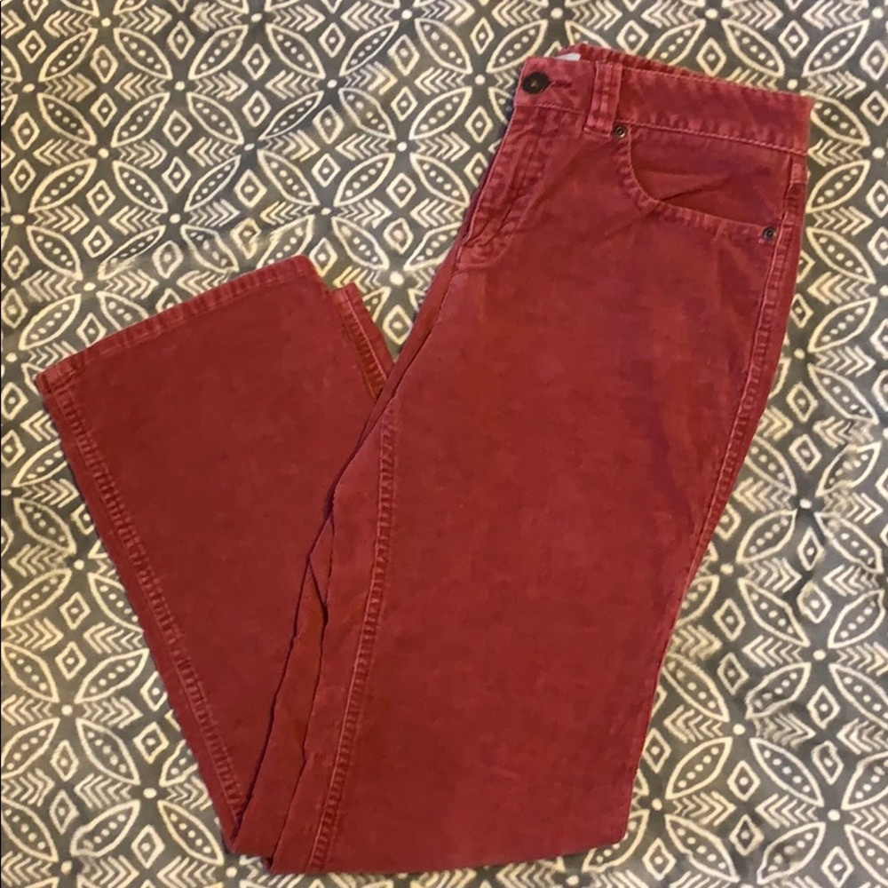 Women’s red corduroy jeans
